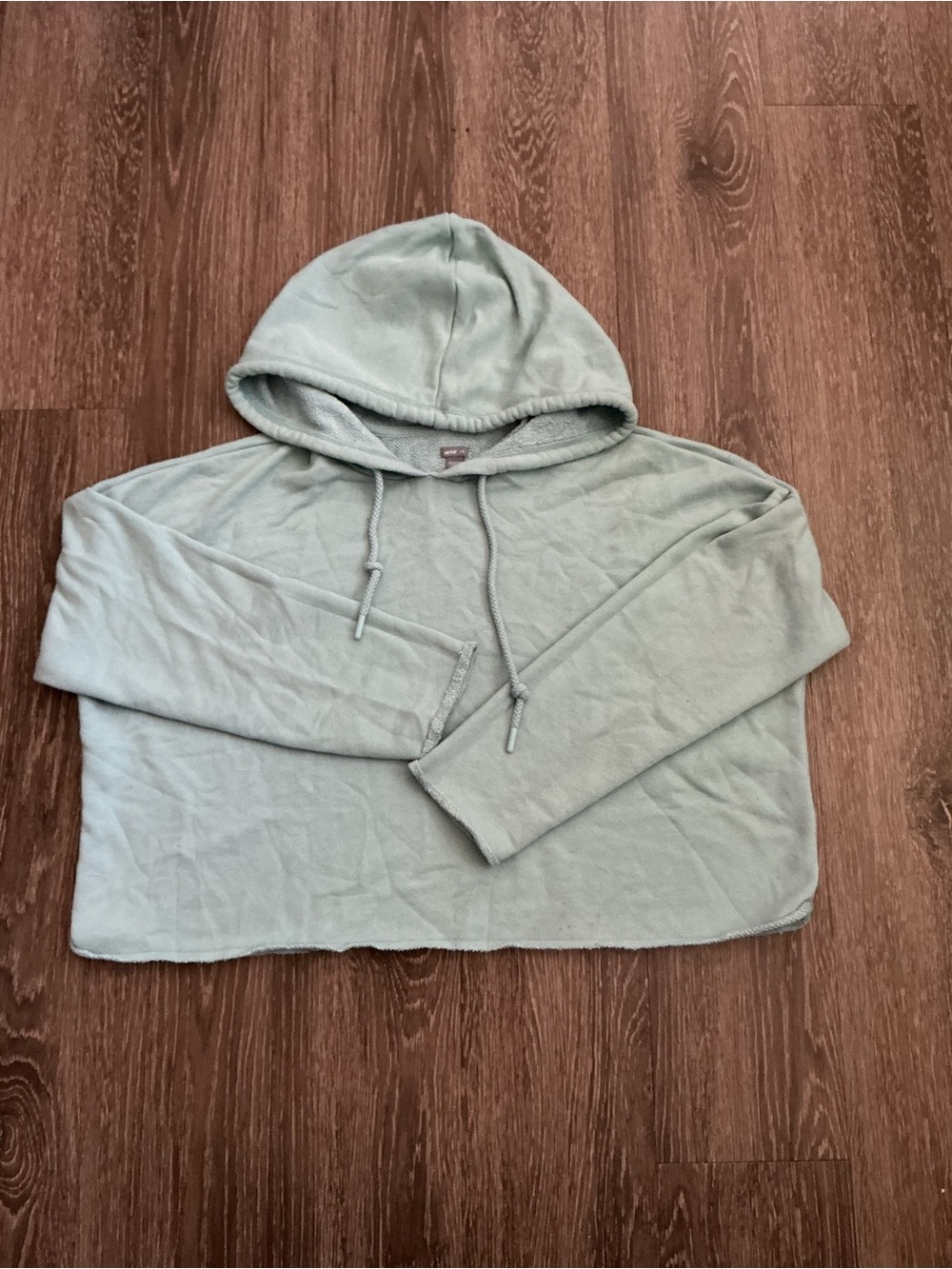 Cropped Light Blue Hooded Women's hoodie